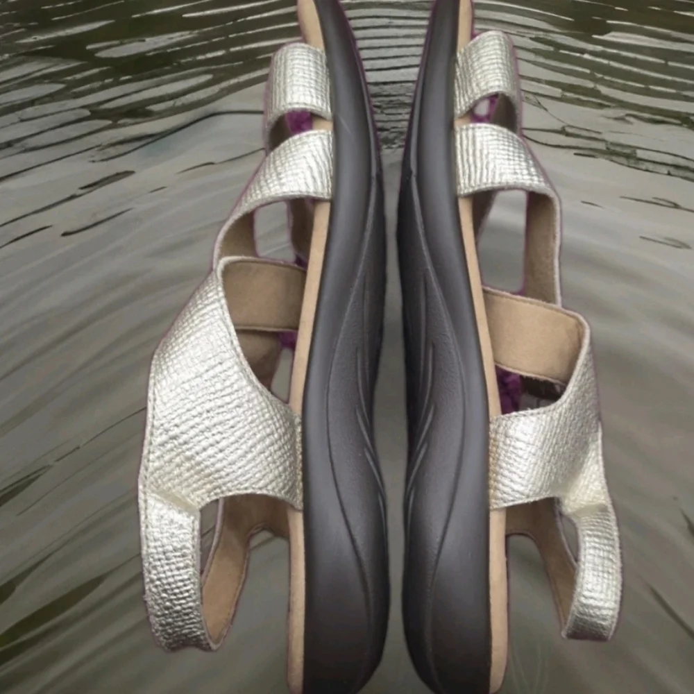 Pre-owned SAS Laguna Metallic Gold Sandals Sz 11 WW - Picture 5 of 6